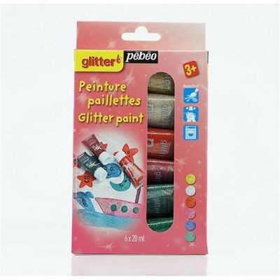 Pebeo, Peinture loisirs créatifs, Gel Pailleté Set Decouverte 6X (20 ml) - Publicité Pebeo, Peinture loisirs créatifs, Gel Pailleté Set Decouverte 6X (20 ml) - Publicité