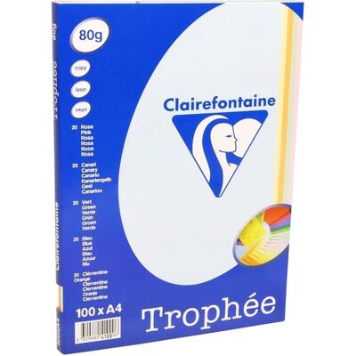 Papier d'imprimante Clairefontaine Trophée A4 - Couleurs variées, 80g/m² - Publicité Papier d'imprimante Clairefontaine Trophée A4 - Couleurs variées, 80g/m² - Publicité