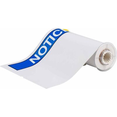 Brady, Rouleau d’étiquettes, B85-254x356-7569-ANSINO, Étiquettes en vinyle pré-imprimées, blanc sur bleu, brillant, 254.00 x 356 - Publicité Brady, Rouleau d’étiquettes, B85-254x356-7569-ANSINO, Étiquettes en vinyle pré-imprimées, blanc sur bleu, brillant, 254.00 x 356 - Publicité