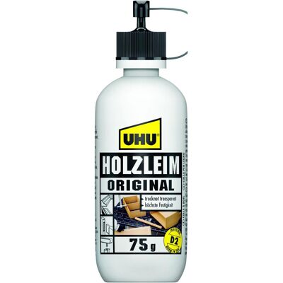 UHU, Colle, Colle à bois Bouteille d'origine D2 (75 g, 75 ml) - Publicité UHU, Colle, Colle à bois Bouteille d'origine D2 (75 g, 75 ml) - Publicité