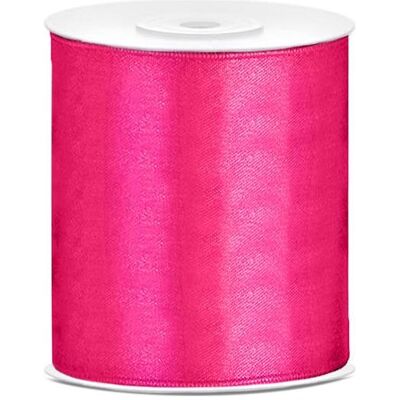 Partydeco Satin Ribbon, dark pink, 100mm/25m (1 pkt / 1 pc.) (1 pcs) - Publicité Partydeco Satin Ribbon, dark pink, 100mm/25m (1 pkt / 1 pc.) (1 pcs) - Publicité
