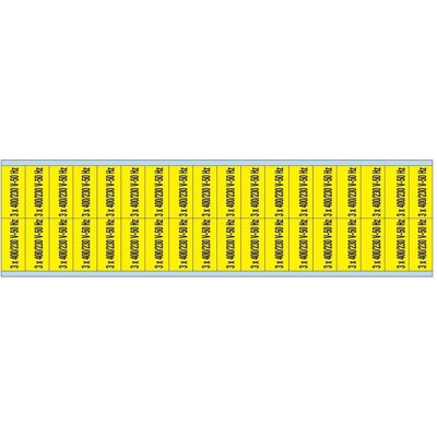 Brady, Rouleau d’étiquettes, B-500, repère pour l'identification de la tension, tissu vinyle, noir sur jaune, 13 x 28 mm - Publicité Brady, Rouleau d’étiquettes, B-500, repère pour l'identification de la tension, tissu vinyle, noir sur jaune, 13 x 28 mm - Publicité