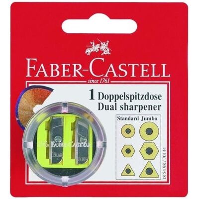 Magni, Taille-crayons, Faber Castell 185498 Taille-crayon double "Blister" rond - Publicité Magni, Taille-crayons, Faber Castell 185498 Taille-crayon double "Blister" rond - Publicité