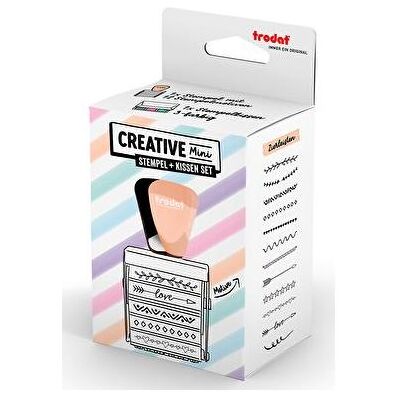 Trodat, Tampon encreur, Creative Mini/V1 Crème pastel + coussin 3 couleurs 1129 - Publicité Trodat, Tampon encreur, Creative Mini/V1 Crème pastel + coussin 3 couleurs 1129 - Publicité