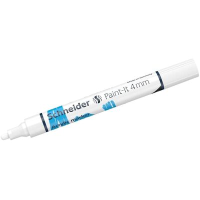 Schneider, Marqueur, paint-it 320 marqueur acrylique 4 mm 15 cm blanc - Publicité Schneider, Marqueur, paint-it 320 marqueur acrylique 4 mm 15 cm blanc - Publicité