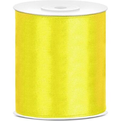 Partydeco Satin Ribbon, jaune, 100mm/25m (1 pkt / 1 pc.) (1 pcs) - Publicité Partydeco Satin Ribbon, jaune, 100mm/25m (1 pkt / 1 pc.) (1 pcs) - Publicité