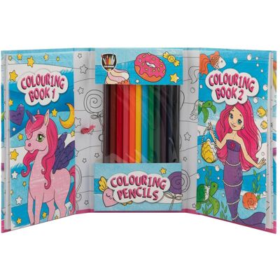 Ensemble de Colorier Licorne et Sirène - Livres & Crayons Grafix - Publicité Ensemble de Colorier Licorne et Sirène - Livres & Crayons Grafix - Publicité