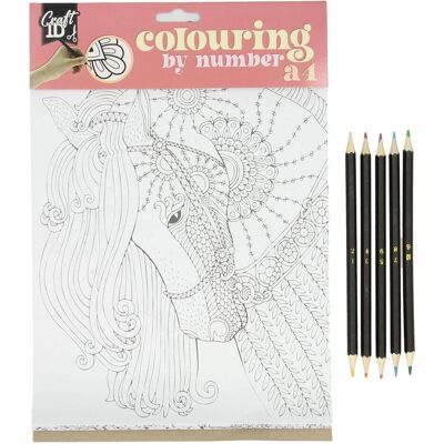 Grafix Peinture par numéros avec 5 crayons de couleur - Publicité Grafix Peinture par numéros avec 5 crayons de couleur - Publicité