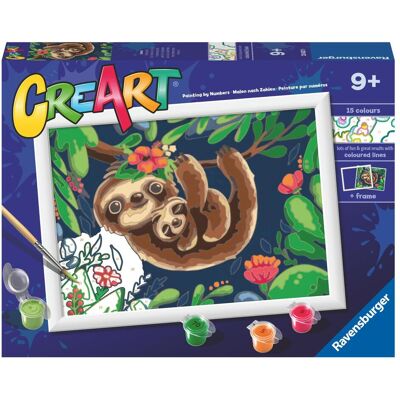 Ravensburger CreArt Peinture par numéros - Doux paresseux - Publicité Ravensburger CreArt Peinture par numéros - Doux paresseux - Publicité
