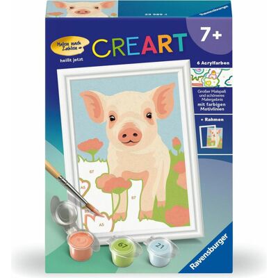 Ravensburger CreArt - Peinture par numéros 23989 - Mignon cochon domestique - dès 7 ans - Publicité Ravensburger CreArt - Peinture par numéros 23989 - Mignon cochon domestique - dès 7 ans - Publicité