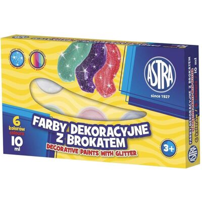 Astra, Peinture loisirs créatifs, Posterfarben 6 Farben 10 ml Glitzer (60 ml) - Publicité Astra, Peinture loisirs créatifs, Posterfarben 6 Farben 10 ml Glitzer (60 ml) - Publicité