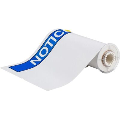 Brady, Rouleau d’étiquettes, B85-254x356-7569-ADVIES, étiquettes en vinyle pré-imprimées, blanc sur bleu, brillantes, 254.00 x - Publicité Brady, Rouleau d’étiquettes, B85-254x356-7569-ADVIES, étiquettes en vinyle pré-imprimées, blanc sur bleu, brillantes, 254.00 x - Publicité