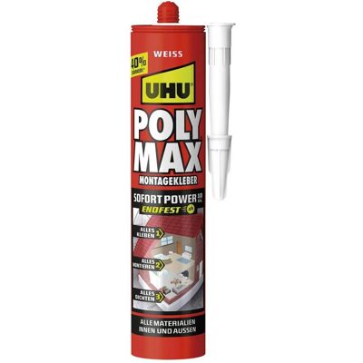 UHU, Colle, POLY MAX SofortPower weiss (440 g) - Publicité UHU, Colle, POLY MAX SofortPower weiss (440 g) - Publicité