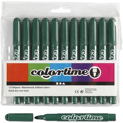Marqueur Vert Creativ Company - 12 pcs, 5mm - Publicité Marqueur Vert Creativ Company - 12 pcs, 5mm - Publicité