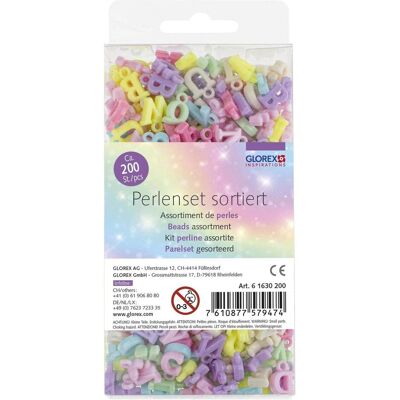 Glorex Perles de lettres en plastique, env. 200 pièces, couleur pastel - Publicité Glorex Perles de lettres en plastique, env. 200 pièces, couleur pastel - Publicité