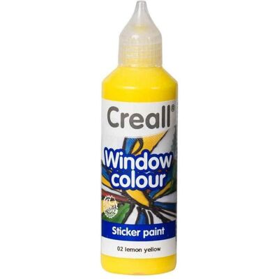 Peinture pour fenêtres Creall - Jaune citron - Repositionnable - 80 ml - Publicité Peinture pour fenêtres Creall - Jaune citron - Repositionnable - 80 ml - Publicité