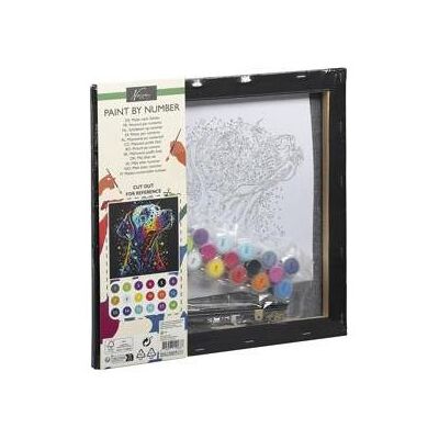 Grafix Malen nach Zahlen Hund aus schwarzem Canvas, 30x30cm - Publicité Grafix Malen nach Zahlen Hund aus schwarzem Canvas, 30x30cm - Publicité