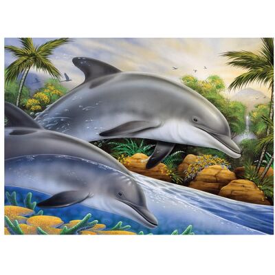 Pracht Peinture par numéros - Junior "Dauphins", tableau DIY d'environ 40 x 32,5 cm, 7 couleurs - Publicité Pracht Peinture par numéros - Junior "Dauphins", tableau DIY d'environ 40 x 32,5 cm, 7 couleurs - Publicité