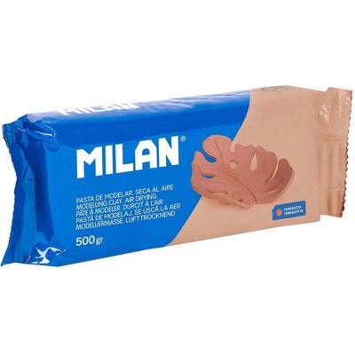 Milan, Modelage, Pâte à modeler séchant à l'air libre, 500 g, couleur terre cuite - Publicité Milan, Modelage, Pâte à modeler séchant à l'air libre, 500 g, couleur terre cuite - Publicité