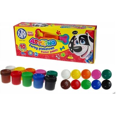 Astra, Peinture loisirs créatifs, Couleurs pour affiches Astrino 10 couleurs - 20 ml (paquet=6 pièces) FAIR (20 ml) - Publicité Astra, Peinture loisirs créatifs, Couleurs pour affiches Astrino 10 couleurs - 20 ml (paquet=6 pièces) FAIR (20 ml) - Publicité