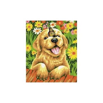 Koh-i-Noor Malen nach Zahlen 40x50cm Hund mit Schmetterling - Publicité Koh-i-Noor Malen nach Zahlen 40x50cm Hund mit Schmetterling - Publicité
