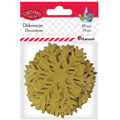 Titanum, Autocollants, Schneeflocken-Aufkleber aus Papier, 24 Stück, gold (24 Autocollants) - Publicité Titanum, Autocollants, Schneeflocken-Aufkleber aus Papier, 24 Stück, gold (24 Autocollants) - Publicité