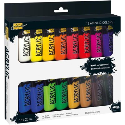 Set de Peintures Acryliques Kreul Solo Goya - 16 Couleurs - Publicité Set de Peintures Acryliques Kreul Solo Goya - 16 Couleurs - Publicité