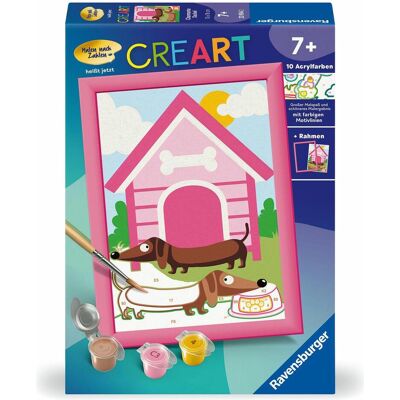 Ravensburger CreArt - Peinture par numéros 23954 - Charmants teckels - Enfants à partir de 7 ans - Publicité Ravensburger CreArt - Peinture par numéros 23954 - Charmants teckels - Enfants à partir de 7 ans - Publicité