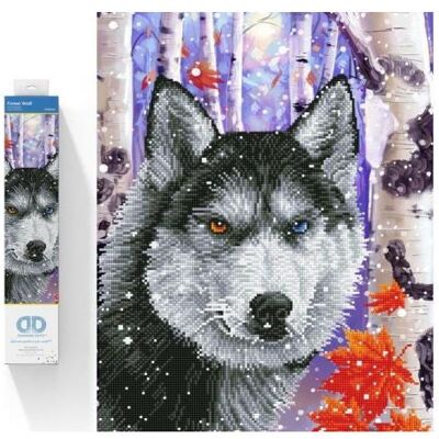 Magni Diamond Dotz DD10-040 Forest Wolf, environ 40 x 50 cm, Diamond Painting, Peinture avec des - Publicité Magni Diamond Dotz DD10-040 Forest Wolf, environ 40 x 50 cm, Diamond Painting, Peinture avec des - Publicité