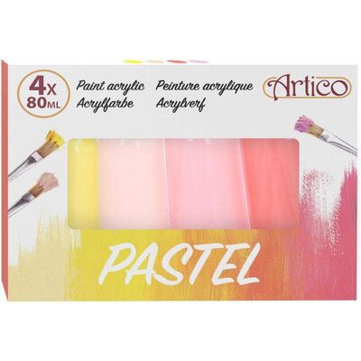 Artico, Peinture loisirs créatifs, - Set Pastell-Acrylfarben in Tuben 80 ml 4 Farben (Set 1) (80 ml) - Publicité Artico, Peinture loisirs créatifs, - Set Pastell-Acrylfarben in Tuben 80 ml 4 Farben (Set 1) (80 ml) - Publicité