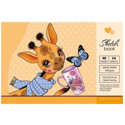 Fresh, Cahier + bloc-notes, Skizzenbuch 197x124/48K 100g TW Giraffe - Publicité Fresh, Cahier + bloc-notes, Skizzenbuch 197x124/48K 100g TW Giraffe - Publicité