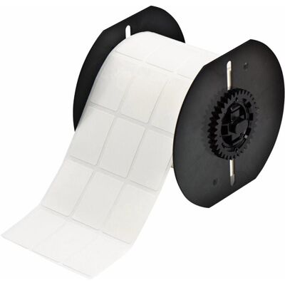 Brady, Rouleau d’étiquettes, B33-89-499, Tissu nylon, blanc, mat, 25.40 x 36.58 mm, permanent, 3 pistes (2300 E.) (86.36 mm) - Publicité Brady, Rouleau d’étiquettes, B33-89-499, Tissu nylon, blanc, mat, 25.40 x 36.58 mm, permanent, 3 pistes (2300 E.) (86.36 mm) - Publicité