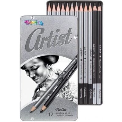 Set d'Art de Dessin Colorino Fine Arts - 12 Pièces - Publicité Set d'Art de Dessin Colorino Fine Arts - 12 Pièces - Publicité