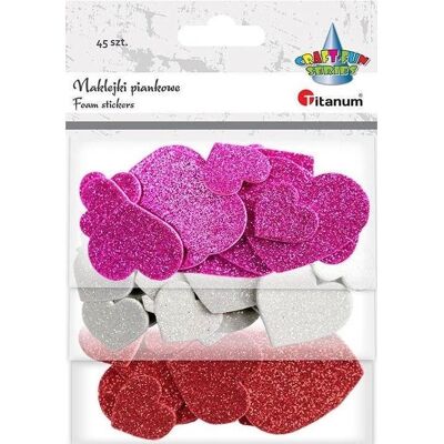 Titanum, Autocollants, Schaumstoff-Herzaufkleber, Mix, 45 Stk (45 Autocollants) - Publicité Titanum, Autocollants, Schaumstoff-Herzaufkleber, Mix, 45 Stk (45 Autocollants) - Publicité