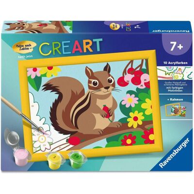 Ravensburger CreArt, Malen nach Zahlen Kinder - Streifenhörnchen - Publicité Ravensburger CreArt, Malen nach Zahlen Kinder - Streifenhörnchen - Publicité