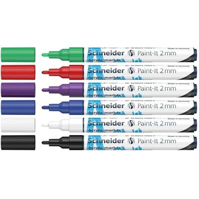 Schneider, Marqueur, Acrylmarker (6x) - Publicité Schneider, Marqueur, Acrylmarker (6x) - Publicité