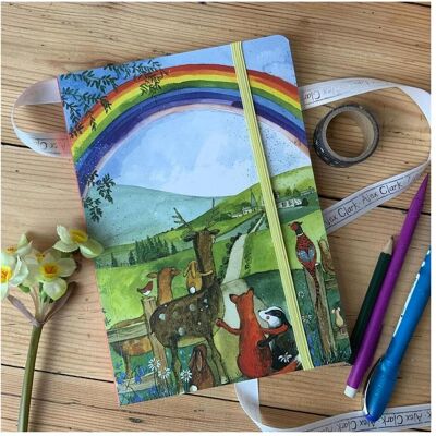 Teka, Cahier + bloc-notes, Notizbuch mit Radiergummi A5 LCN26 Tiere und Regenbogen (A5, À rayures) - Publicité Teka, Cahier + bloc-notes, Notizbuch mit Radiergummi A5 LCN26 Tiere und Regenbogen (A5, À rayures) - Publicité