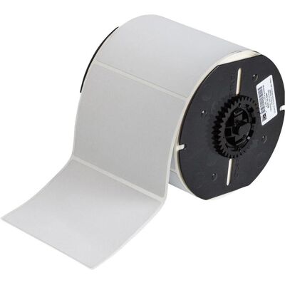 Brady, Rouleau d’étiquettes, B33-76-486, polyester métallisé, gris clair, mat, 101.60 x 76.20 mm, extra-adhésif (106.68 mm) - Publicité Brady, Rouleau d’étiquettes, B33-76-486, polyester métallisé, gris clair, mat, 101.60 x 76.20 mm, extra-adhésif (106.68 mm) - Publicité