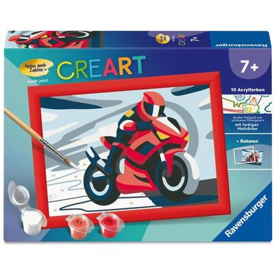 Ravensburger CreArt, Malen nach Zahlen Kinder - Motorradfahrer - Publicité Ravensburger CreArt, Malen nach Zahlen Kinder - Motorradfahrer - Publicité