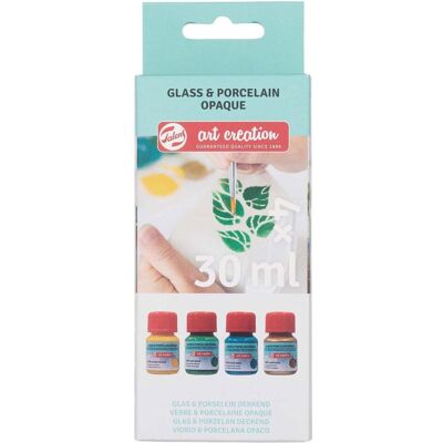 Ensemble de Peinture Acrylique Opacifiante pour Verre & Porcelaine - Royal Talens - Publicité Ensemble de Peinture Acrylique Opacifiante pour Verre & Porcelaine - Royal Talens - Publicité