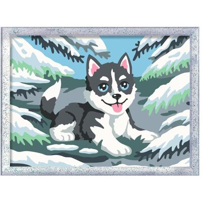 Ravensburger CreArt - peinture par numéros - Husky effronté - Publicité Ravensburger CreArt - peinture par numéros - Husky effronté - Publicité