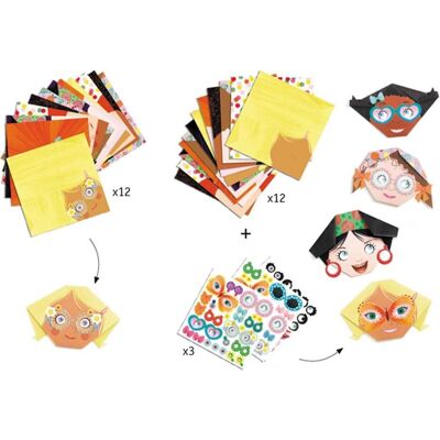 Djeco Kit d’Origami - Visages Jolis - Kit d’Origami pour Enfants - Publicité Djeco Kit d’Origami - Visages Jolis - Kit d’Origami pour Enfants - Publicité