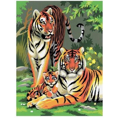 Pracht Peinture par numéros - Junior "Tiger", tableau DIY d'environ 33 x 24 cm, y compris 7 couleurs - Publicité Pracht Peinture par numéros - Junior "Tiger", tableau DIY d'environ 33 x 24 cm, y compris 7 couleurs - Publicité