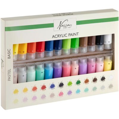 Peinture Acrylique Nassau Artistes - 24 Couleurs, 22ml, Noir - Publicité Peinture Acrylique Nassau Artistes - 24 Couleurs, 22ml, Noir - Publicité
