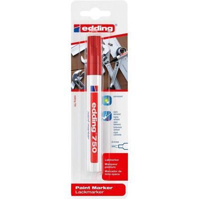 Edding, Marqueur, 750 marqueur de peinture, rouge (1x) - Publicité Edding, Marqueur, 750 marqueur de peinture, rouge (1x) - Publicité