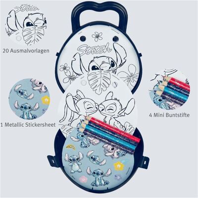 Undercover Stitch-Malset zum Mitnehmen mit Buntstiften und Aufklebern - Publicité Undercover Stitch-Malset zum Mitnehmen mit Buntstiften und Aufklebern - Publicité