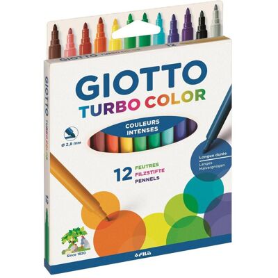 Giotto, Écriture + dessin, Turbo Color (12x) - Publicité Giotto, Écriture + dessin, Turbo Color (12x) - Publicité