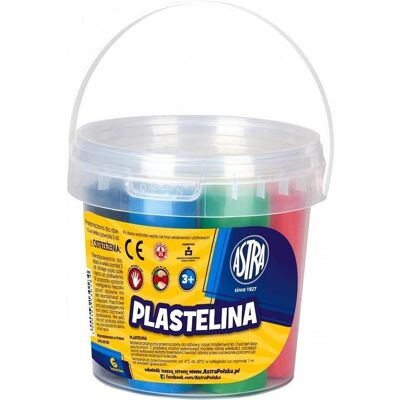 Astra Plastiline 6 couleurs dans un seau - Publicité Astra Plastiline 6 couleurs dans un seau - Publicité