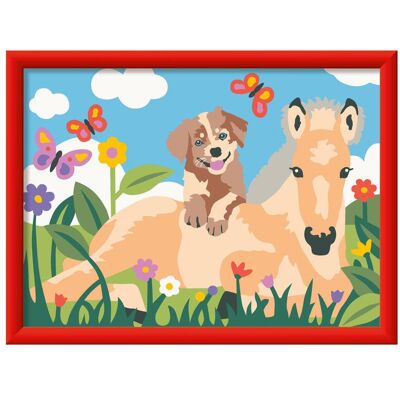 Ravensburger CreArt, Malen nach Zahlen Kinder - Fohlen und Welpe - Publicité Ravensburger CreArt, Malen nach Zahlen Kinder - Fohlen und Welpe - Publicité