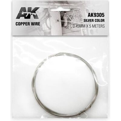 AK Interactive Fil de cuivre 0,45 mm x 5 mètres, couleur argent - Publicité AK Interactive Fil de cuivre 0,45 mm x 5 mètres, couleur argent - Publicité